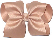 Large Solid Color Bow Beige
