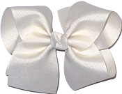 Downsized Large Solid Color Bow Antique White