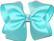 Downsized Large Solid Color Bow Aquamarine