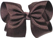 Downsized Large Solid Color Bow Brown