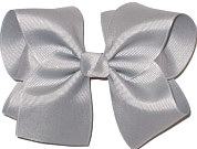 Downsized Large Solid Color Bow Millenium Gray