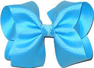 Downsized Large Solid Color Bow Mystic Blue