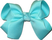 Medium Solid Color Bow Aquamarine