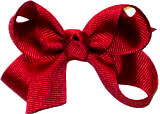Small Solid Color Bow Cranberry