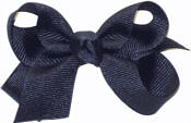 Small Solid Color Bow Navy