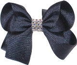 Navy Medium Bow with Clear Jewel Band