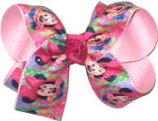 Medium Minnie Mouse over Light Pink Double Layer Overlay Bow