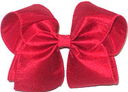 Large Red Dupioni Silk Ribbon Starched to Hold Its Shape Double Layer Overlay Bow