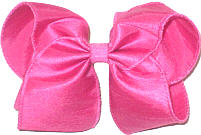 Large Shocking Pink Dupioni Silk Ribbon Starched to Hold Its Shape Bow