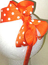 Medium Orange with White Polka Dot Headband
