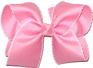 Large Moonstitch Bow Pink and White