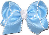 Toddler Moonstitch Bow 312 Blue and White