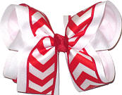 White and Red Large Double Layer Bow