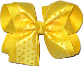 Baby Maize with Maize Dots over Maize Large Double Layer Bow