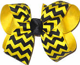 Black and Maize Medium Double Layer Bow