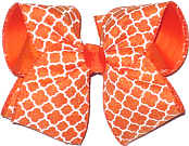 Orange and White Large Double Layer Bow