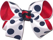 Red Navy White Medium Double Layer Bow