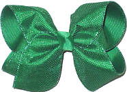 MEGA Emerald Metallic Mesh over Emerald Double Layer Overlay Bow