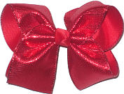 Large Red Metallic Minidots over Red Double Layer Overlay Bow