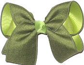 Large Moss Canvas over Lemon Grass Double Layer Overlay Bow