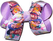 Medium K-Pop Demon Hunters over Light Orchid Double Layer Overlay Bow