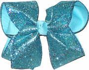 Blue Glitter over Blue Large Double Layer Bow