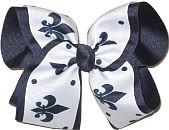 Navy and White MEGA Extra Large Double Layer Bow