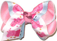 Toddler Peppa Pig over Pink Double Layer Overlay Bow
