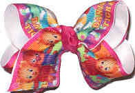 Toddler Daniel Tiger over White Double Layer Overlay Bow