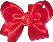 Large Satin Bow with Satin Rosette Center