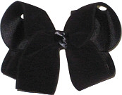 Large Black Velvet over Black Grosgain with Black Satin Knot Double Layer Overlay Bow
